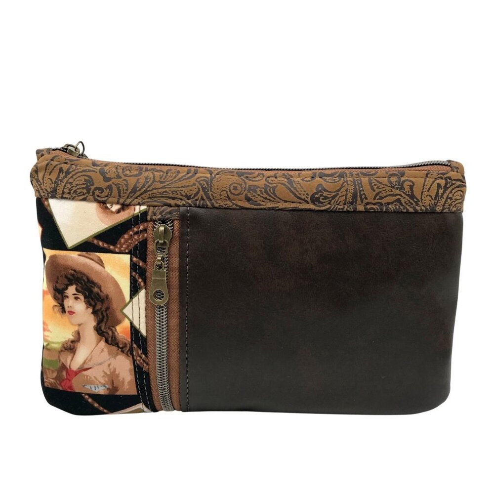 Unbranded Brown Western-Style Convertible Wristlet